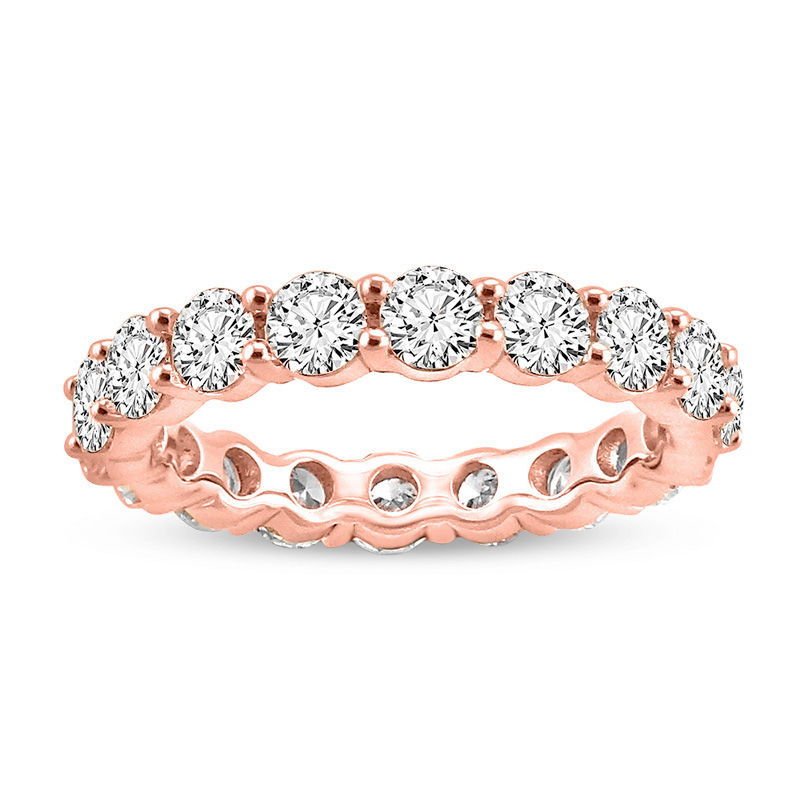 Main Image 1 of 2.95 CT. T.W. Diamond Eternity Wedding Band in 14K Rose Gold