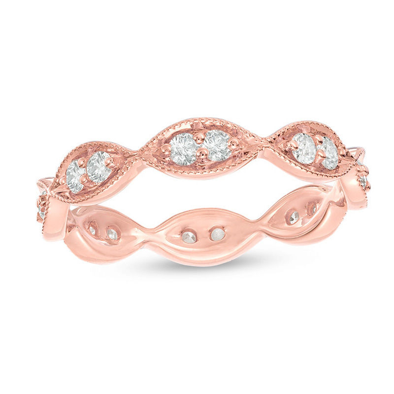 0.45 CT. T.W. Diamond Marquise-Shapes Eternity Band in 14K Rose Gold|Peoples Jewellers