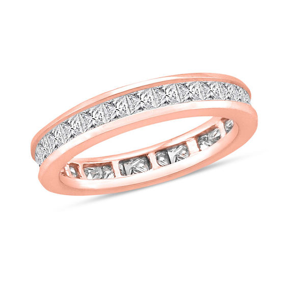 1.95 CT. T.W. Princess-Cut Diamond Channel Set Eternity Wedding Band in 14K Rose Gold