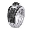 Thumbnail Image 1 of 1.27 CT. T.W. Black Diamond Buckle Vintage-Style Three Piece Bridal Set in Sterling Silver