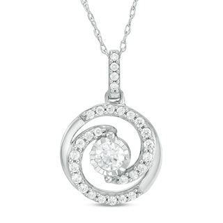 0.33 CT. T.W. Diamond Swirl Frame Pendant in 10K White Gold