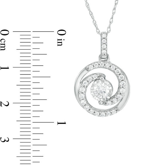 0.33 CT. T.W. Diamond Swirl Frame Pendant in 10K White Gold