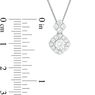 0.50 CT. T.W. Certified Canadian Diamond Tilted Square Frame Pendant in 14K White Gold (I/I2) - 17"