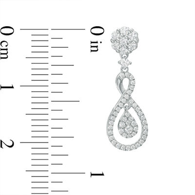 0.50 CT. T.W. Diamond Flower Composite Teardrop Infinity Drop Earrings in 10K White Gold