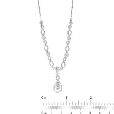 1.00 CT. T.W. Composite Diamond Teardrop Infinity Necklace in 10K White Gold - 17"