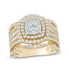 Thumbnail Image 0 of 2.00 CT. T.W. Composite Diamond Cushion Frame Multi-Row Ring in 10K Gold