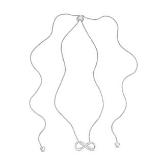 Diamond Accent Infinity Bolo Necklace in Sterling Silver - 30"