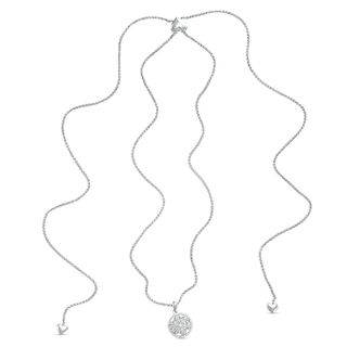 0.45 CT. T.W. Diamond Wheel Bolo Necklace in Sterling Silver - 30"