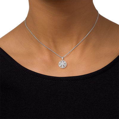 0.45 CT. T.W. Diamond Wheel Bolo Necklace in Sterling Silver - 30"