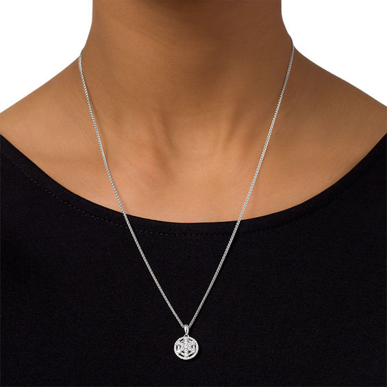 0.45 CT. T.W. Diamond Wheel Bolo Necklace in Sterling Silver - 30"