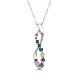 Mother's Birthstone Infinity Pendant (9 Stones)