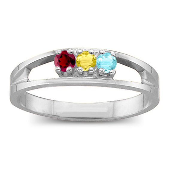 Mother's Birthstone Split Shank Ring (1-6 Stones) | Peoples Jewellers