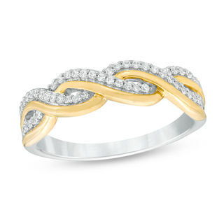 0.20 CT. T.W. Diamond Braid Anniversary Band in 10K Gold