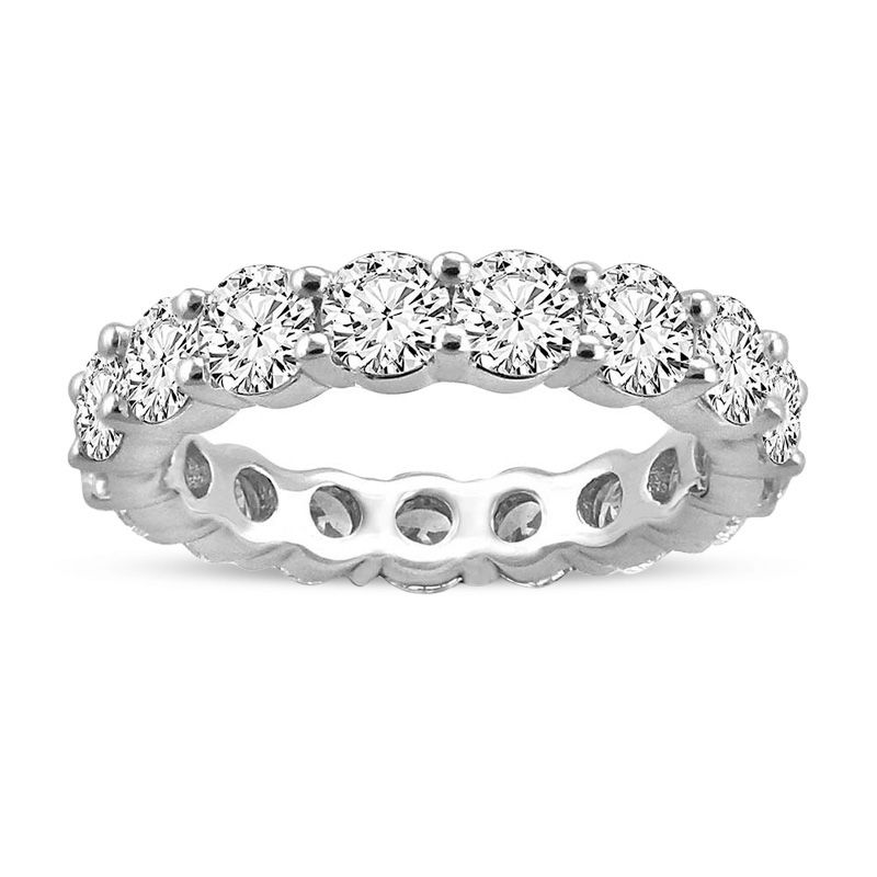 3.99 CT. T.W. Diamond Eternity Wedding Band in 14K White Gold|Peoples Jewellers