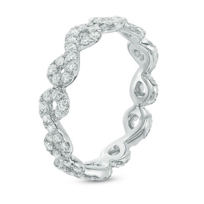 0.82 CT. T.W. Diamond Twist Eternity Wedding Band in 14K White Gold