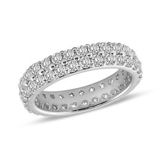 1.95 CT. T.W. Diamond Double Row Eternity Wedding Band in 14K White Gold