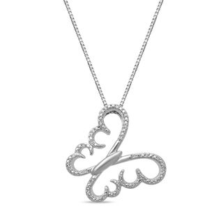 Open Hearts by Jane Seymour™ 0.04 CT. T.W. Diamond Butterfly Pendant in Sterling Silver