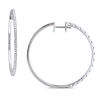 Thumbnail Image 0 of 0.50 CT. T.W. Diamond Hoop Earrings in 10K White Gold