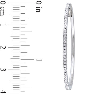 0.50 CT. T.W. Diamond Hoop Earrings in 10K White Gold