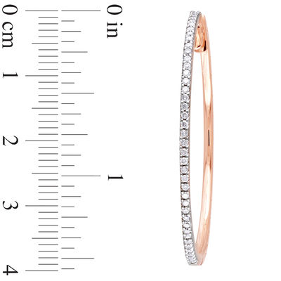 0.50 CT. T.W. Diamond Hoop Earrings in 10K Rose Gold