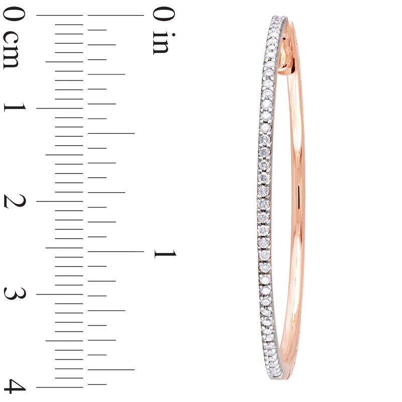 0.50 CT. T.W. Diamond Hoop Earrings in 10K Rose Gold|Peoples Jewellers