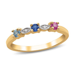 Mother's Birthstone and Diamond Accent Vintage-Style Ring (3-5 Stones)