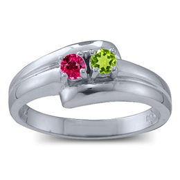 Mother's Birthstone Bypass Ring (2-7 Stones)