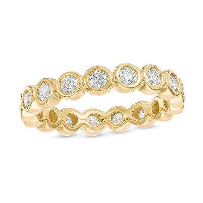 0.95 CT. T.W. Diamond Bezel-Set Eternity Band in 14K Gold