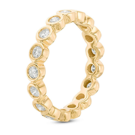 0.95 CT. T.W. Diamond Bezel-Set Eternity Band in 14K Gold