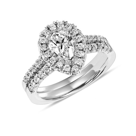 1.16-CT.-T.W.-Pear-Shaped-Diamond-Frame-Bridal-Set-in-14K-...