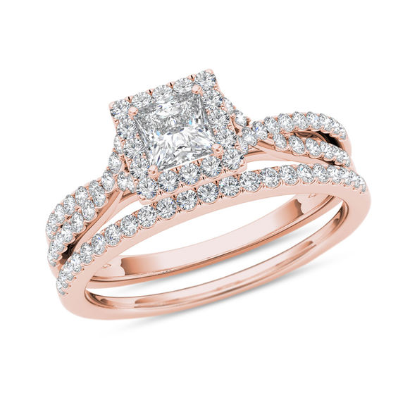 Princess cut sale solitaire rose gold