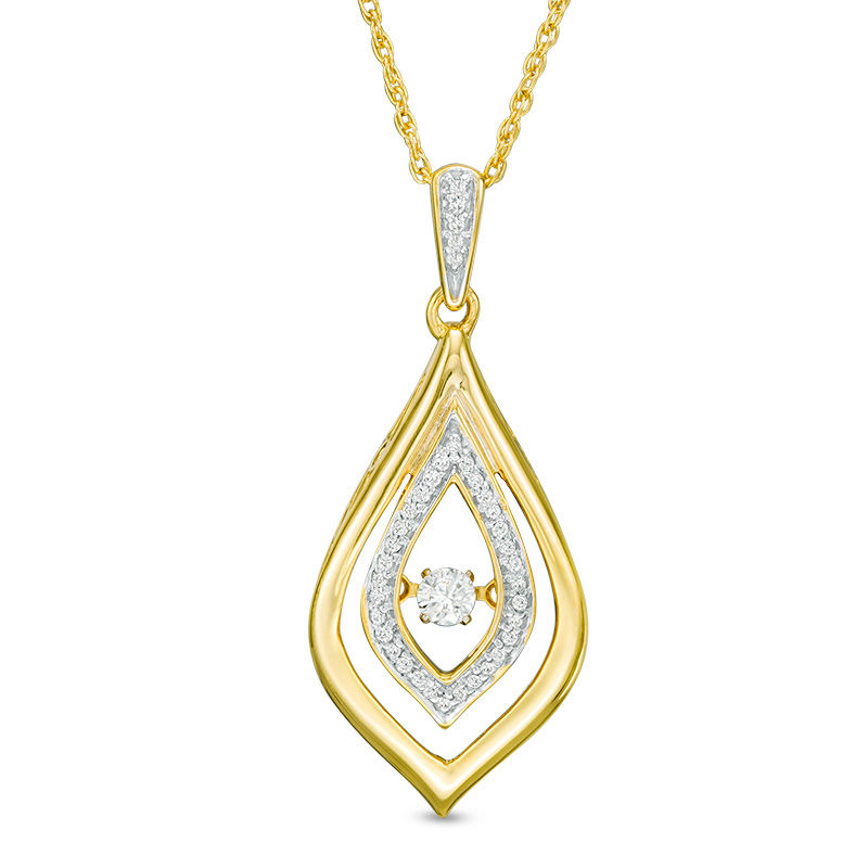 Unstoppable Love™ 0.12 CT. T.W. Diamond Double Flame Pendant in 10K Gold|Peoples Jewellers