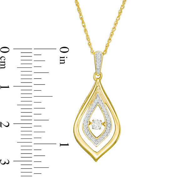 Unstoppable Love™ 0.12 CT. T.W. Diamond Double Flame Pendant in 10K Gold