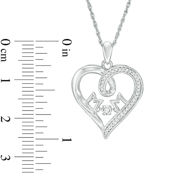 Unstoppable Love™ 0.15 CT. T.W. Diamond "MOM" Looped Heart Pendant in Sterling Silver