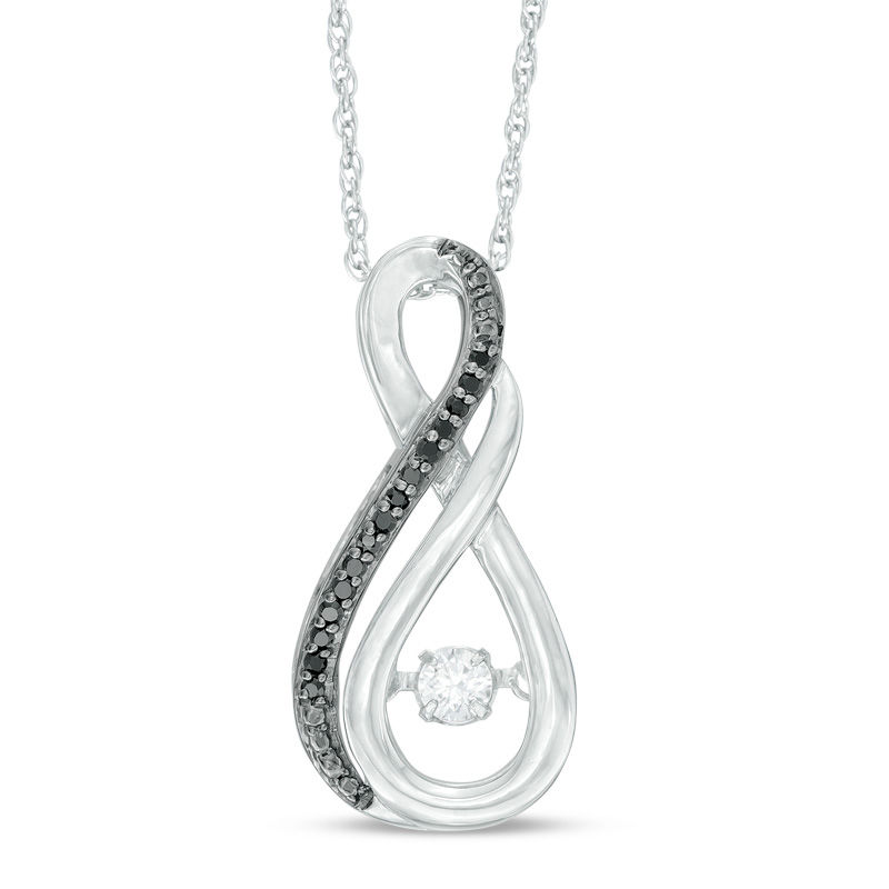 Unstoppable Love™ 0.15 CT. T.W. Enhanced Black and White Diamond Infinity Pendant in Sterling Silver|Peoples Jewellers