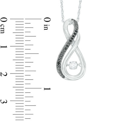 Unstoppable Love™ 0.15 CT. T.W. Enhanced Black and White Diamond Infinity Pendant in Sterling Silver