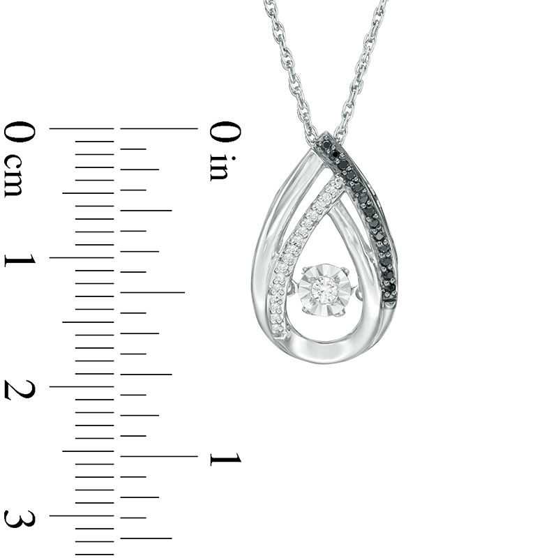 Unstoppable Love™ 0.11 CT. T.W. Enhanced Black and White Diamond Teardrop Pendant in Sterling Silver|Peoples Jewellers
