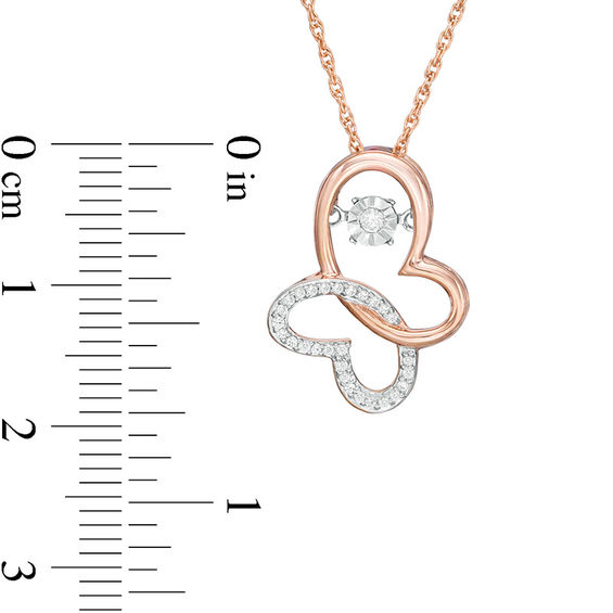 Unstoppable Love™ 0.09 CT. T.W. Diamond Tilted Butterfly Pendant in 10K Rose Gold