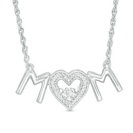 Unstoppable Love™ Diamond Accent &quot;MOM&quot; Heart Necklace in Sterling Silver