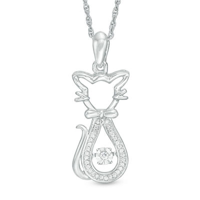 Unstoppable Love™ Diamond Accent Sitting Pretty Cat Pendant in Sterling Silver