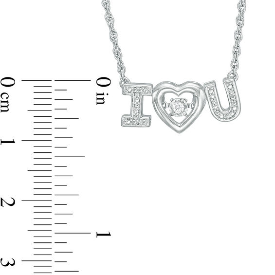 Unstoppable Love™ Diamond Accent "I Heart U" Necklace in Sterling Silver