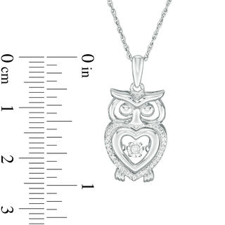 Unstoppable Love™ Diamond Accent Heart Owl Pendant in Sterling Silver