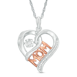 Unstoppable Love™ Diamond Accent "MOM" Heart Pendant in 10K Two-Tone Gold