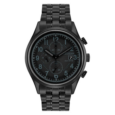 Men's Citizen Eco-Drive® Chandler Black IP Chronograph Watch (Model: CA0625-55E)