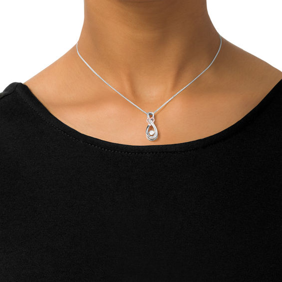 Unstoppable Love™ Diamond Accent Infinity with Heart Bolo Necklace in Sterling Silver and 10K Rose Gold - 30"