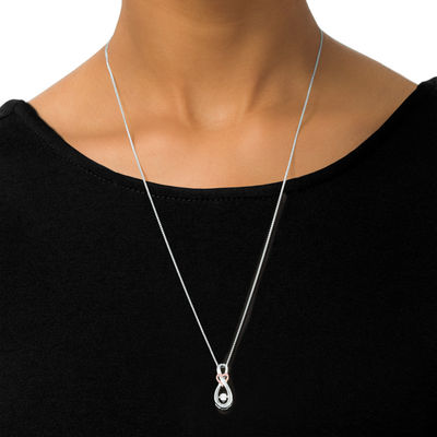 Unstoppable Love™ Diamond Accent Infinity with Heart Bolo Necklace in Sterling Silver and 10K Rose Gold - 30"