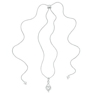 Unstoppable Love™ 0.23 CT. T.W. Diamond Cascading Infinity Drop Bolo Necklace in Sterling Silver - 30"