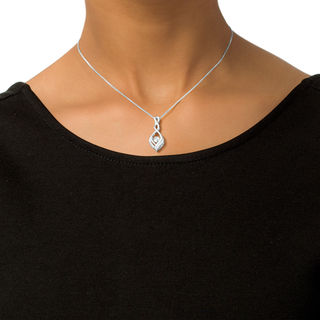 Unstoppable Love™ 0.23 CT. T.W. Diamond Cascading Infinity Drop Bolo Necklace in Sterling Silver - 30"