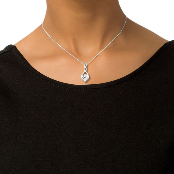 Unstoppable Love™ 0.23 CT. T.W. Diamond Cascading Infinity Drop Bolo Necklace in Sterling Silver - 30"