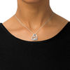 Unstoppable Love™ 0.09 CT. T.W. Diamond Tilted Heart "MOM" Bolo Necklace in 10K White Gold - 30"